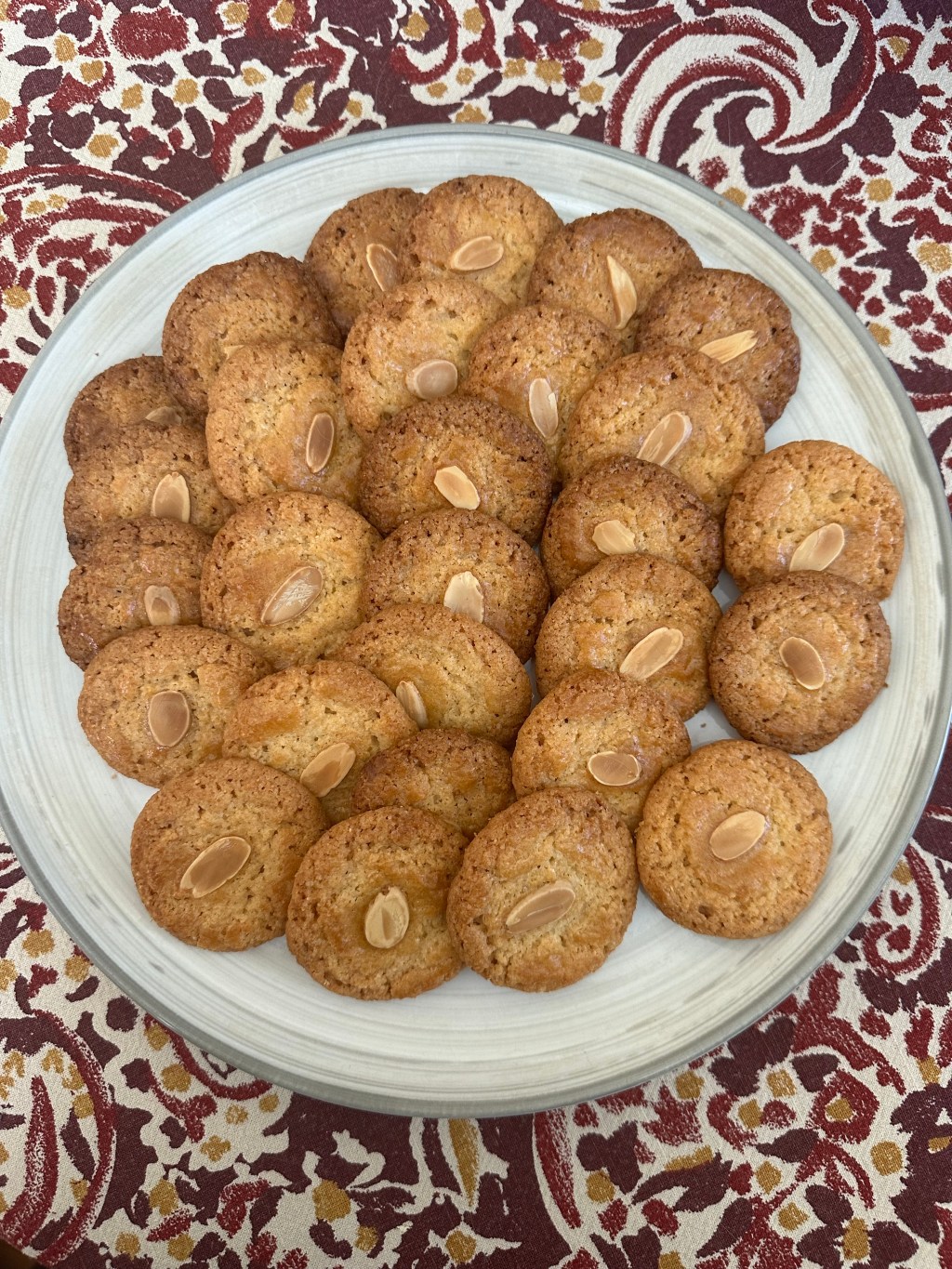 Plate of Chinese almond cookies